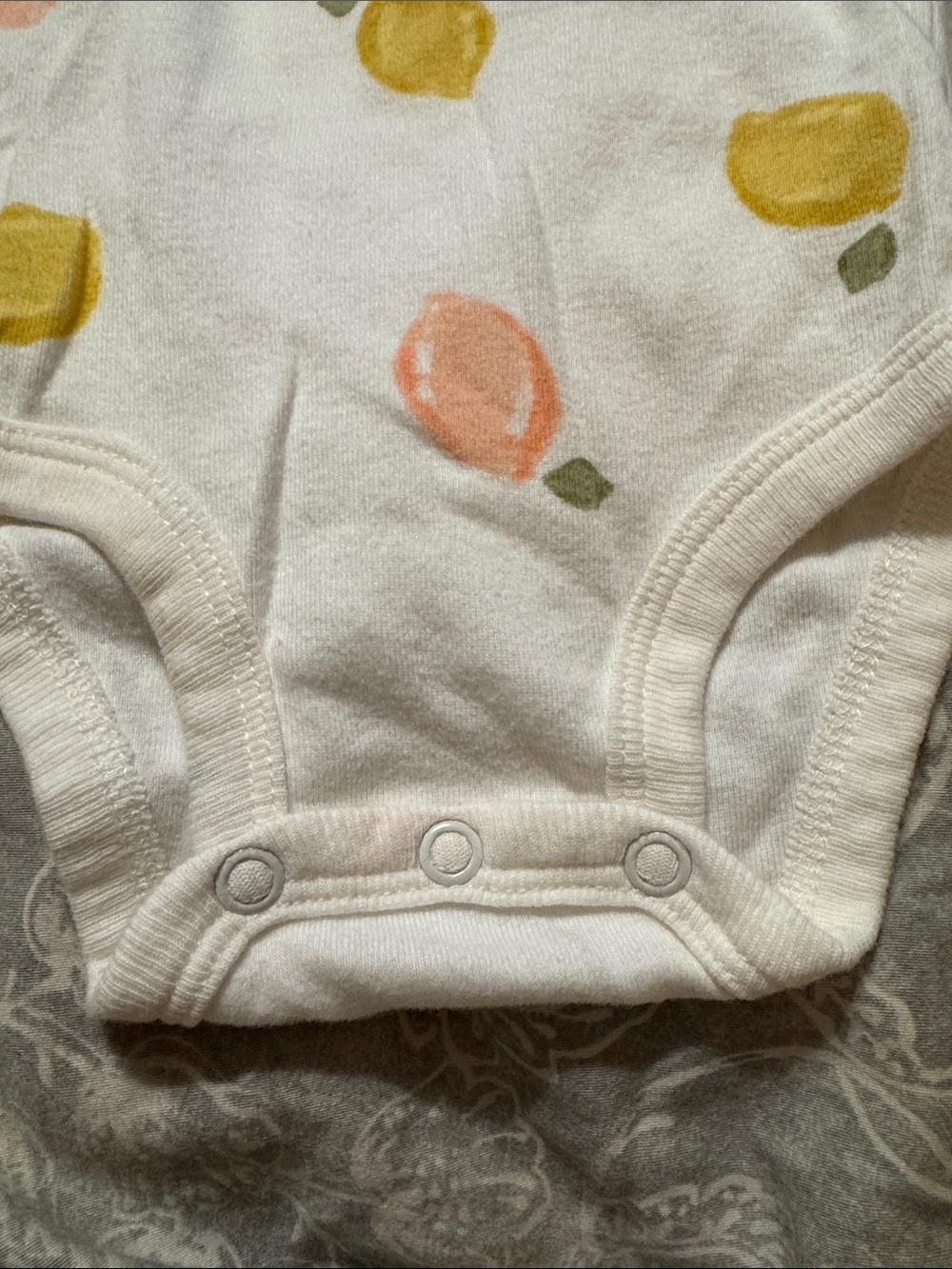 Carter's Cream Onesie with Yellow and Peach Fruit Motif - Picture 2 of 4